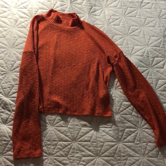 Orange Longsleeve Crop Top - Picture 3 of 3